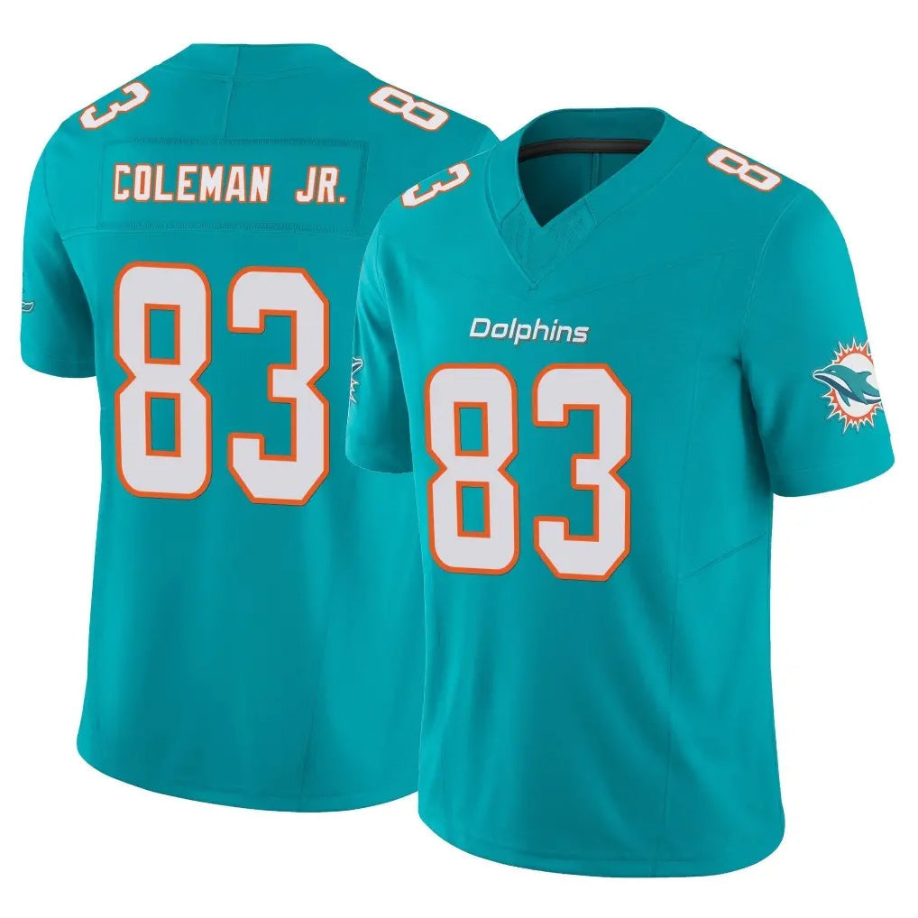 Johmsee M.Dolphins #83 Kevin Coleman Jr. Player Aqua Limited Vapor F.U.S.E. Home Game Stitched Jerseys
