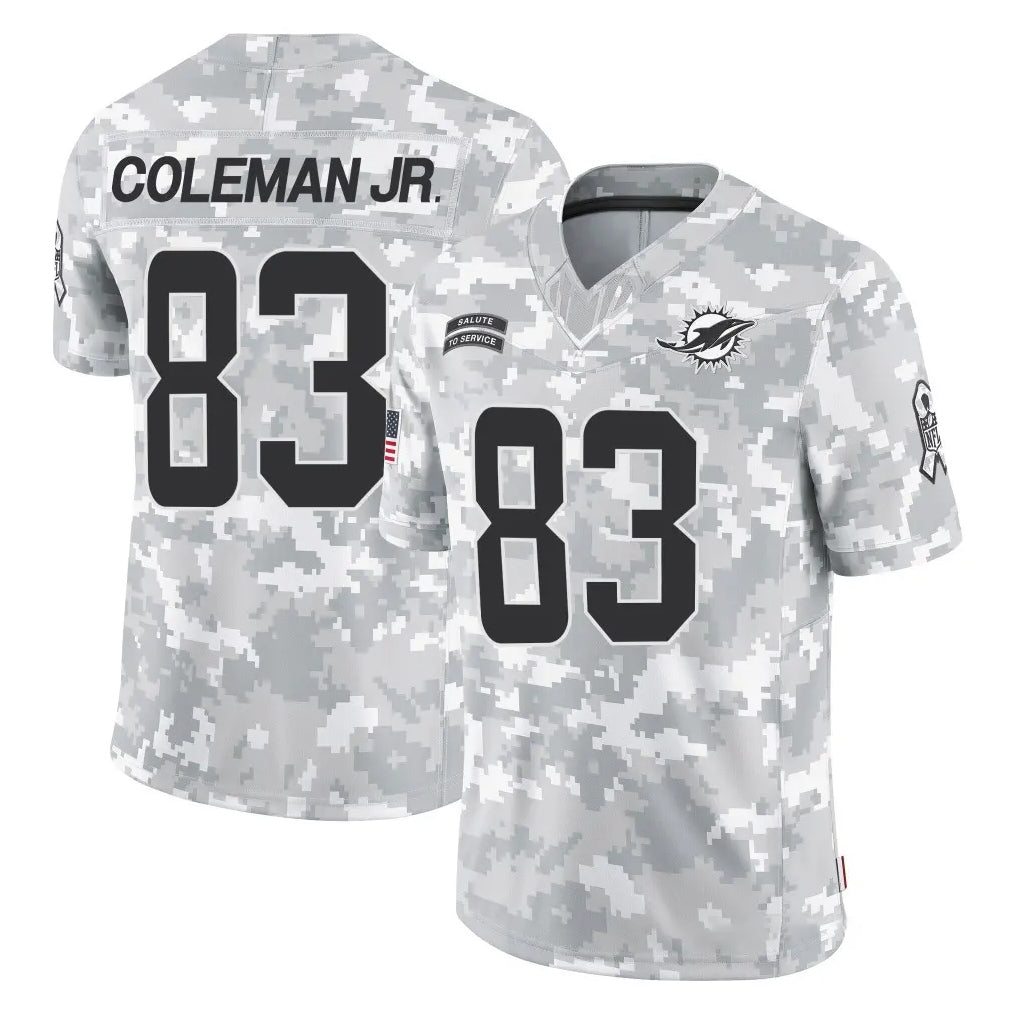 Johmsee M.Dolphins #83 Kevin Coleman Jr. Player Arctic Camo Salute To Service Limited Game Stitched Jerseys