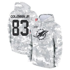 Johmsee M.Dolphins #83 Kevin Coleman Jr. Player Arctic Camo Salute to Service Hoodies Limited Game Stitched Jerseys