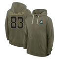Johmsee M.Dolphins #83 Kevin Coleman Jr. Player Olive Salute to Service Pullover Hoodies Limited Stitched Jerseys
