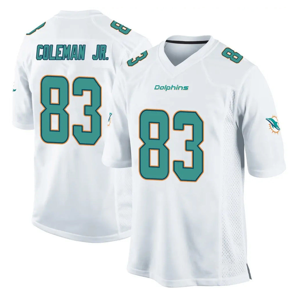 Johmsee M.Dolphins #83 Kevin Coleman Jr. Player White Home Game Stitched Jerseys