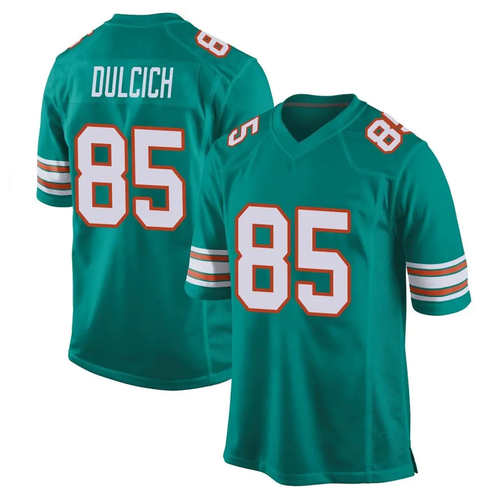 Johmsee M.Dolphins #85 Greg Dulcich Player Aqua Alternate Home Game Stitched Jerseys