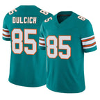 Johmsee M.Dolphins #85 Greg Dulcich Player Aqua Limited Alternate Vapor F.U.S.E. Home Game Stitched Jerseys