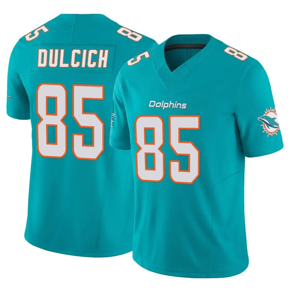 Johmsee M.Dolphins #85 Greg Dulcich Player Aqua Limited Vapor F.U.S.E. Home Game Stitched Jerseys