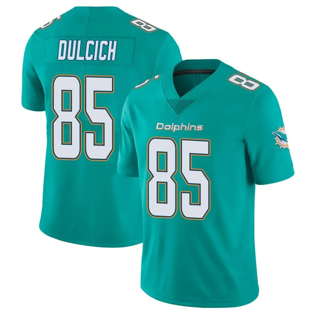 Johmsee M.Dolphins #85 Greg Dulcich Player Aqua Limited Vapor Untouchable Home Game Stitched Jerseys