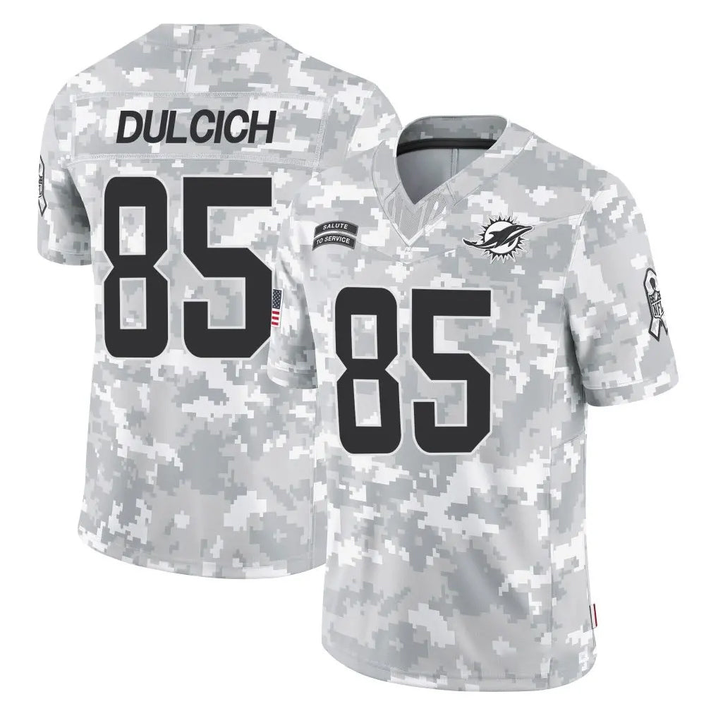 Johmsee M.Dolphins #85 Greg Dulcich Player Arctic Camo Salute To Service Limited Game Stitched Jerseys
