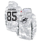 Johmsee M.Dolphins #85 Greg Dulcich Player Arctic Camo Salute to Service Hoodies Limited Game Stitched Jerseys