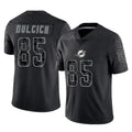 Johmsee M.Dolphins #85 Greg Dulcich Player Black Reflective Limited Game Stitched Jerseys
