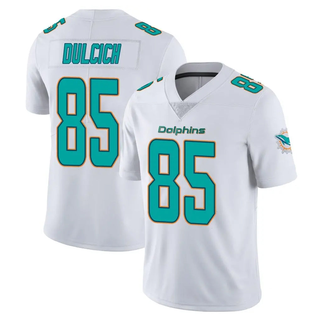 Johmsee M.Dolphins #85 Greg Dulcich Player White Limited Vapor Untouchable Home Game Stitched Jerseys