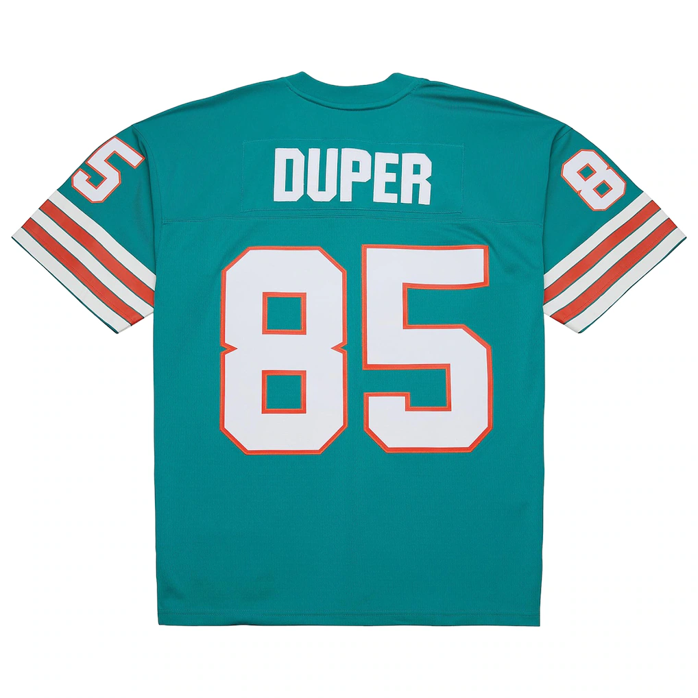 Johmsee M.Dolphins #85 Mark Duper Mitchell & Ness Aqua Legacy Replica Jersey