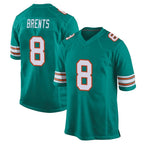 Johmsee M.Dolphins #8 JuJu Brents Player Aqua Alternate Home Game Stitched Jerseys
