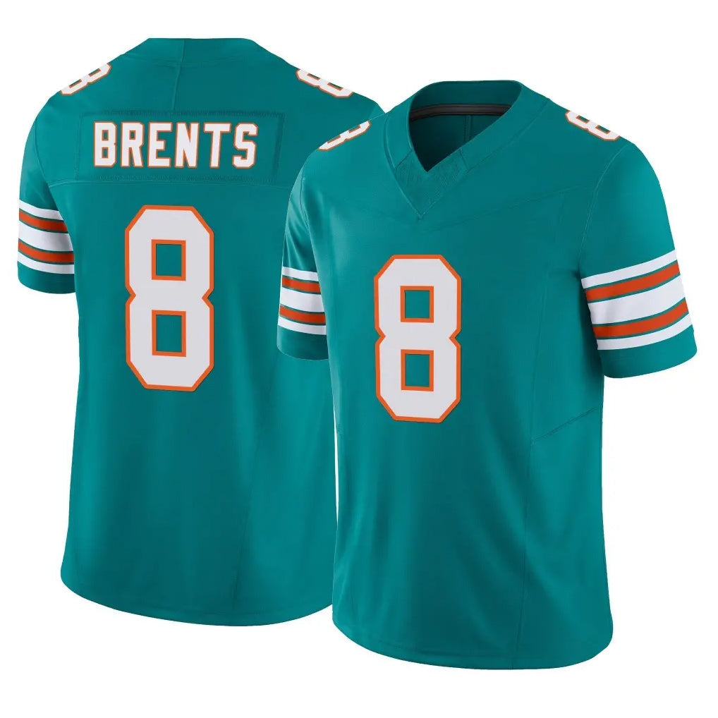 Johmsee M.Dolphins #8 JuJu Brents Player Aqua Limited Alternate Vapor F.U.S.E. Home Game Stitched Jerseys