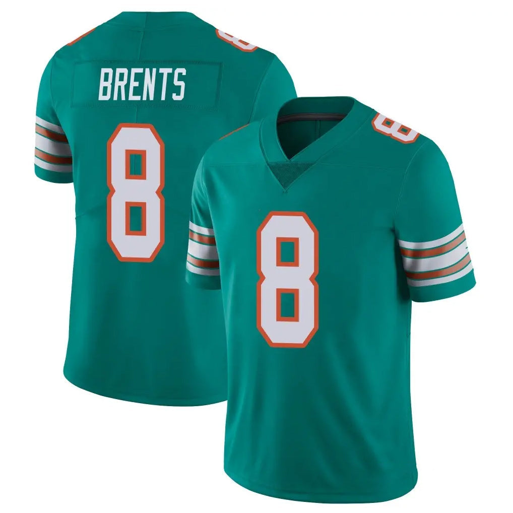 Johmsee M.Dolphins #8 JuJu Brents Player Aqua Limited Alternate Vapor Untouchable Home Game Stitched Jerseys