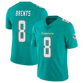 Johmsee M.Dolphins #8 JuJu Brents Player Aqua Limited Vapor Untouchable Home Game Stitched Jerseys