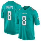 Johmsee M.Dolphins #8 JuJu Brents Player Aqua Team Color Home Game Stitched Jerseys