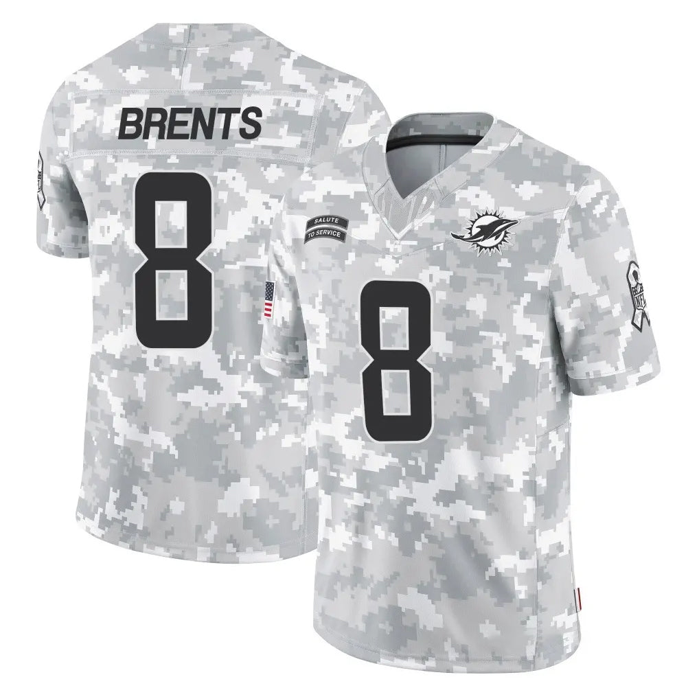 Johmsee M.Dolphins #8 JuJu Brents Player Arctic Camo Salute To Service Limited Game Stitched Jerseys