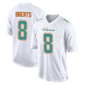 Johmsee M.Dolphins #8 JuJu Brents Player White Fashion Home Game Stitched Jerseys