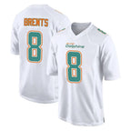 Johmsee M.Dolphins #8 JuJu Brents Player White Fashion Home Game Stitched Jerseys