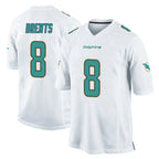 Johmsee M.Dolphins #8 JuJu Brents Player White Home Game Stitched Jerseys