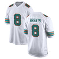 Johmsee M.Dolphins #8 JuJu Brents Player White Limited Home Game Stitched Jerseys