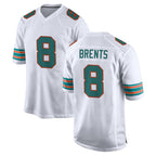Johmsee M.Dolphins #8 JuJu Brents Player White Limited Home Game Stitched Jerseys