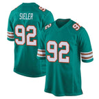 Johmsee M.Dolphins #92 Zach Sieler Player Aqua Alternate Home Game Stitched Jerseys