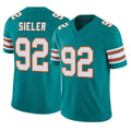 Johmsee M.Dolphins #92 Zach Sieler Player Aqua Limited Alternate Vapor F.U.S.E. Home Game Stitched Jerseys