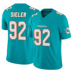Johmsee M.Dolphins #92 Zach Sieler Player Aqua Limited Vapor F.U.S.E. Home Game Stitched Jerseys