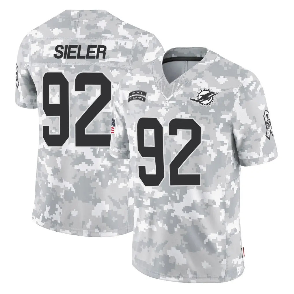 Johmsee M.Dolphins #92 Zach Sieler Player Arctic Camo Salute To Service Limited Game Stitched Jerseys