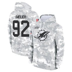 Johmsee M.Dolphins #92 Zach Sieler Player Arctic Camo Salute to Service Hoodies Limited Game Stitched Jerseys