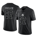 Johmsee M.Dolphins #92 Zach Sieler Player Black Reflective Limited Game Stitched Jerseys