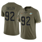 Johmsee M.Dolphins #92 Zach Sieler Player Olive Salute To Service Limited Stitched Jerseys