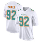Johmsee M.Dolphins #92 Zach Sieler Player White Fashion Home Game Stitched Jerseys