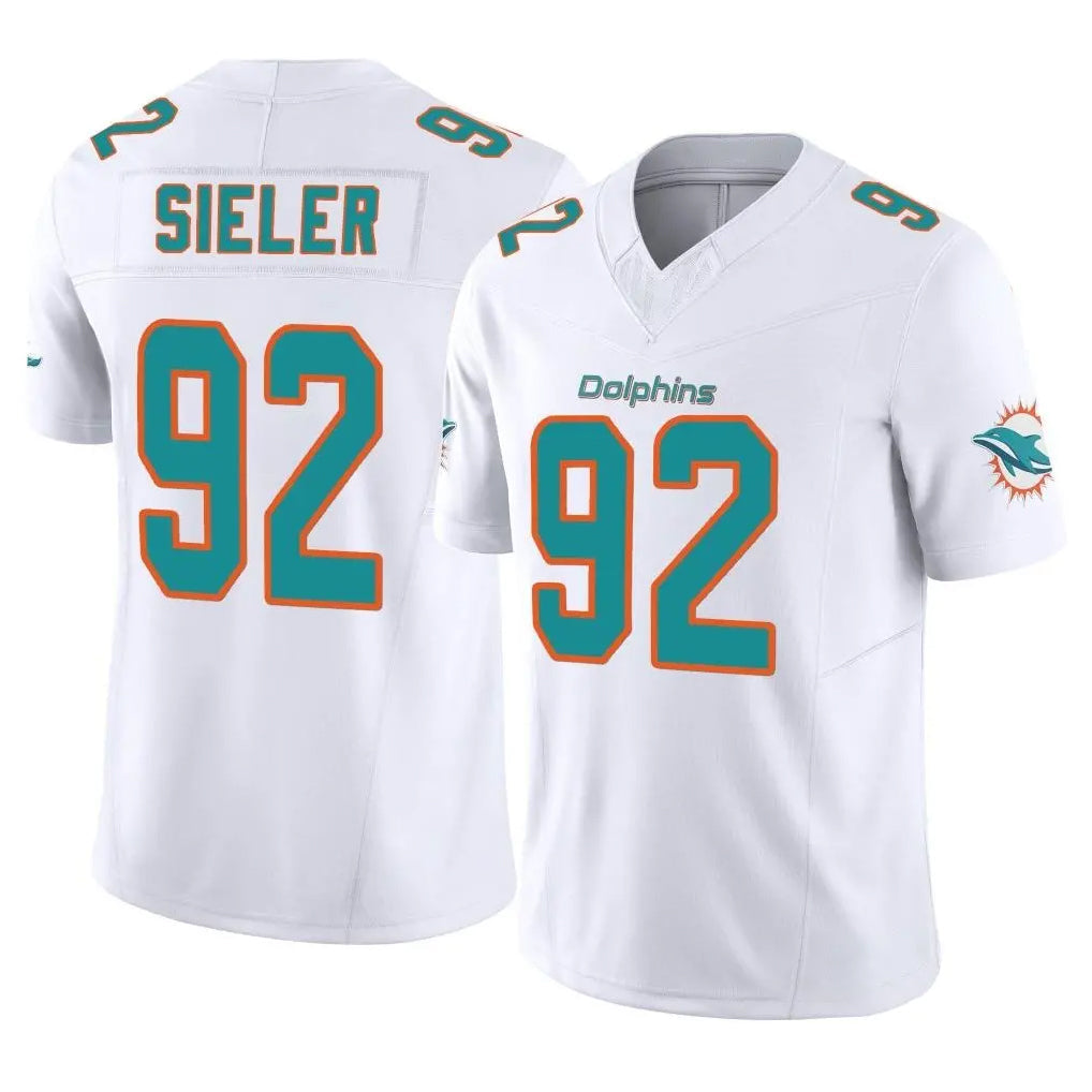 Johmsee M.Dolphins #92 Zach Sieler Player White Limited Vapor F.U.S.E. Home Game Stitched Jerseys