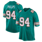 Johmsee M.Dolphins #94 Jordan Phillips Player Aqua Alternate Home Game Stitched Jerseys