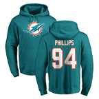 Johmsee M.Dolphins #94 Jordan Phillips Player Aqua LOGO Pullover Hoodies Limited Stitched Jerseys