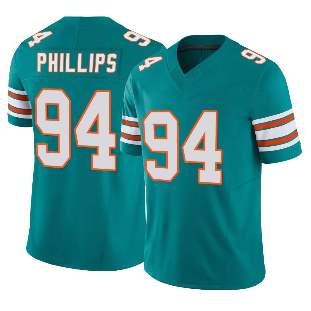 Johmsee M.Dolphins #94 Jordan Phillips Player Aqua Limited Alternate Vapor F.U.S.E. Home Game Stitched Jerseys