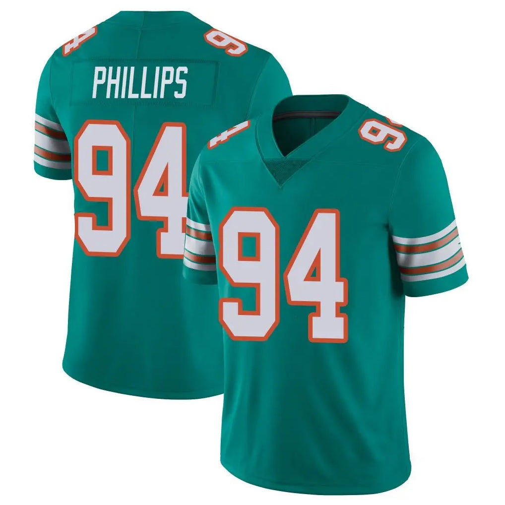 Johmsee M.Dolphins #94 Jordan Phillips Player Aqua Limited Alternate Vapor Untouchable Home Game Stitched Jerseys