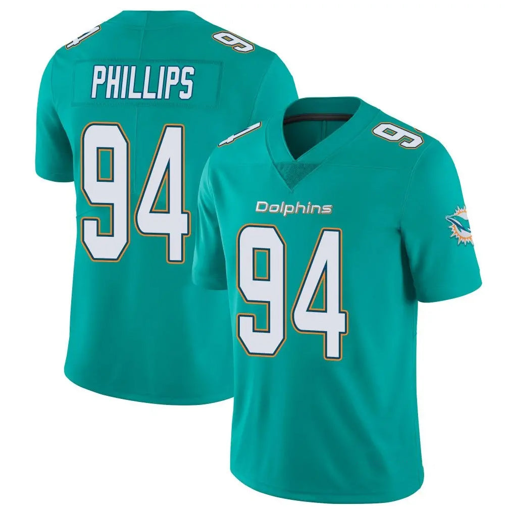 Johmsee M.Dolphins #94 Jordan Phillips Player Aqua Limited Vapor Untouchable Home Game Stitched Jerseys
