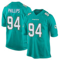 Johmsee M.Dolphins #94 Jordan Phillips Player Aqua Team Color Home Game Stitched Jerseys