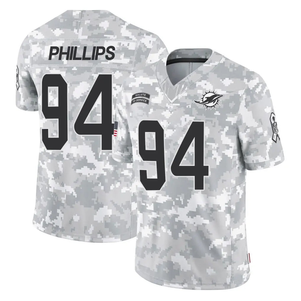 Johmsee M.Dolphins #94 Jordan Phillips Player Arctic Camo Salute To Service Limited Game Stitched Jerseys