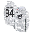 Johmsee M.Dolphins #94 Jordan Phillips Player Arctic Camo Salute to Service Hoodies Limited Game Stitched Jerseys
