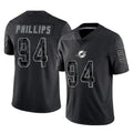 Johmsee M.Dolphins #94 Jordan Phillips Player Black Reflective Limited Game Stitched Jerseys