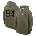 Johmsee M.Dolphins #94 Jordan Phillips Player Olive Salute to Service Pullover Hoodies Limited Stitched Jerseys