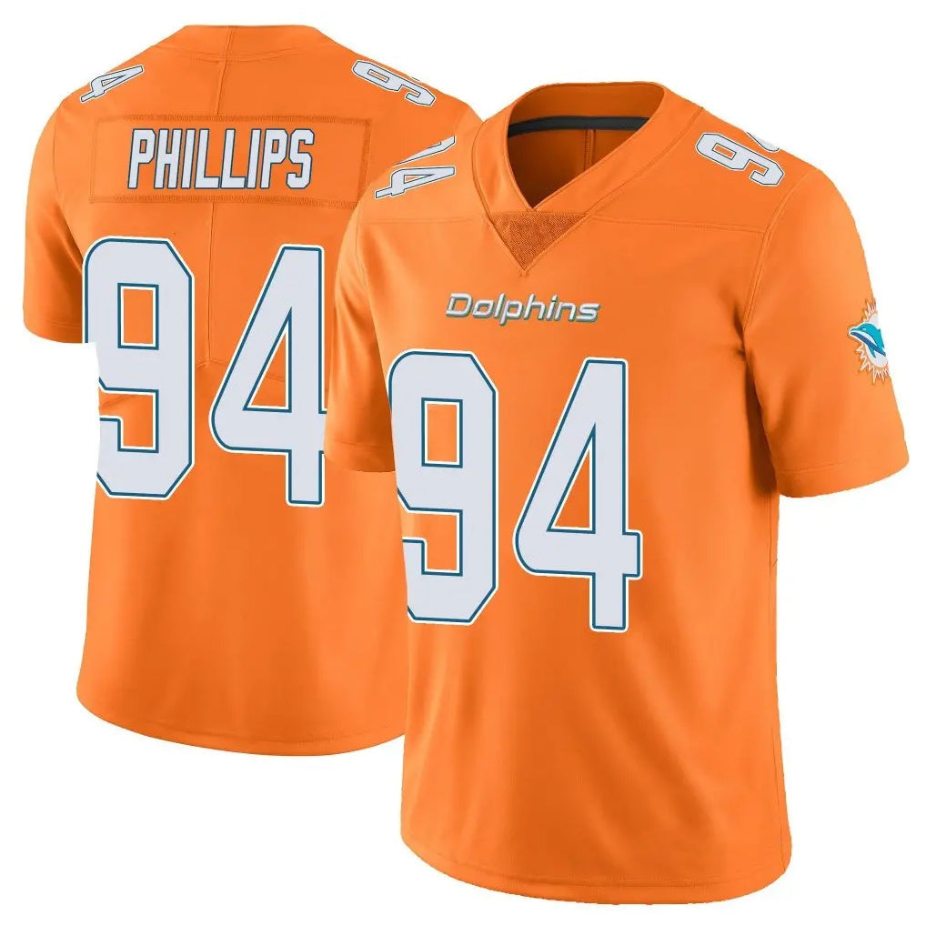 Johmsee M.Dolphins #94 Jordan Phillips Player Orange Limited Home Game Stitched Jerseys