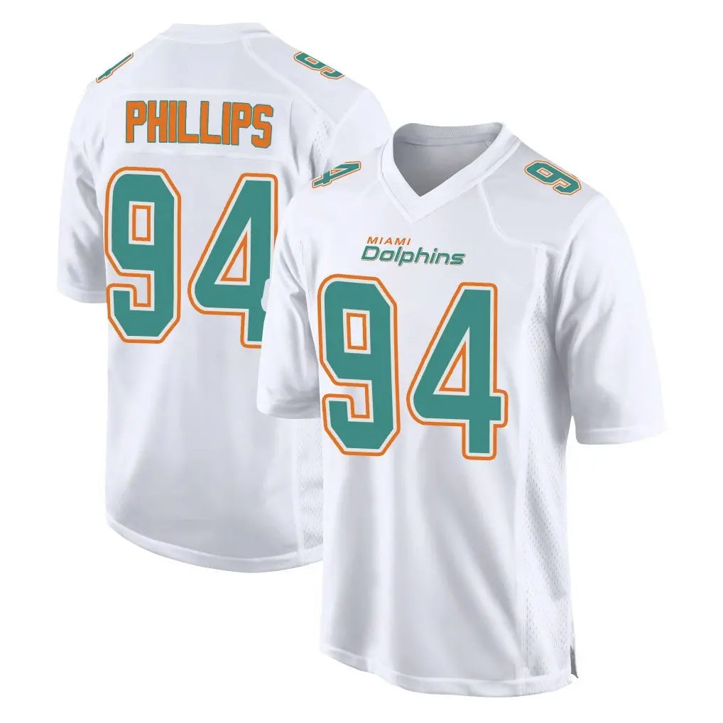 Johmsee M.Dolphins #94 Jordan Phillips Player White Fashion Home Game Stitched Jerseys