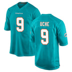 Johmsee M.Dolphins #9 Joshua Uche Player Aqua Home Game Stitched Jerseys