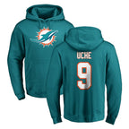 Johmsee M.Dolphins #9 Joshua Uche Player Aqua LOGO Pullover Hoodies Limited Stitched Jerseys