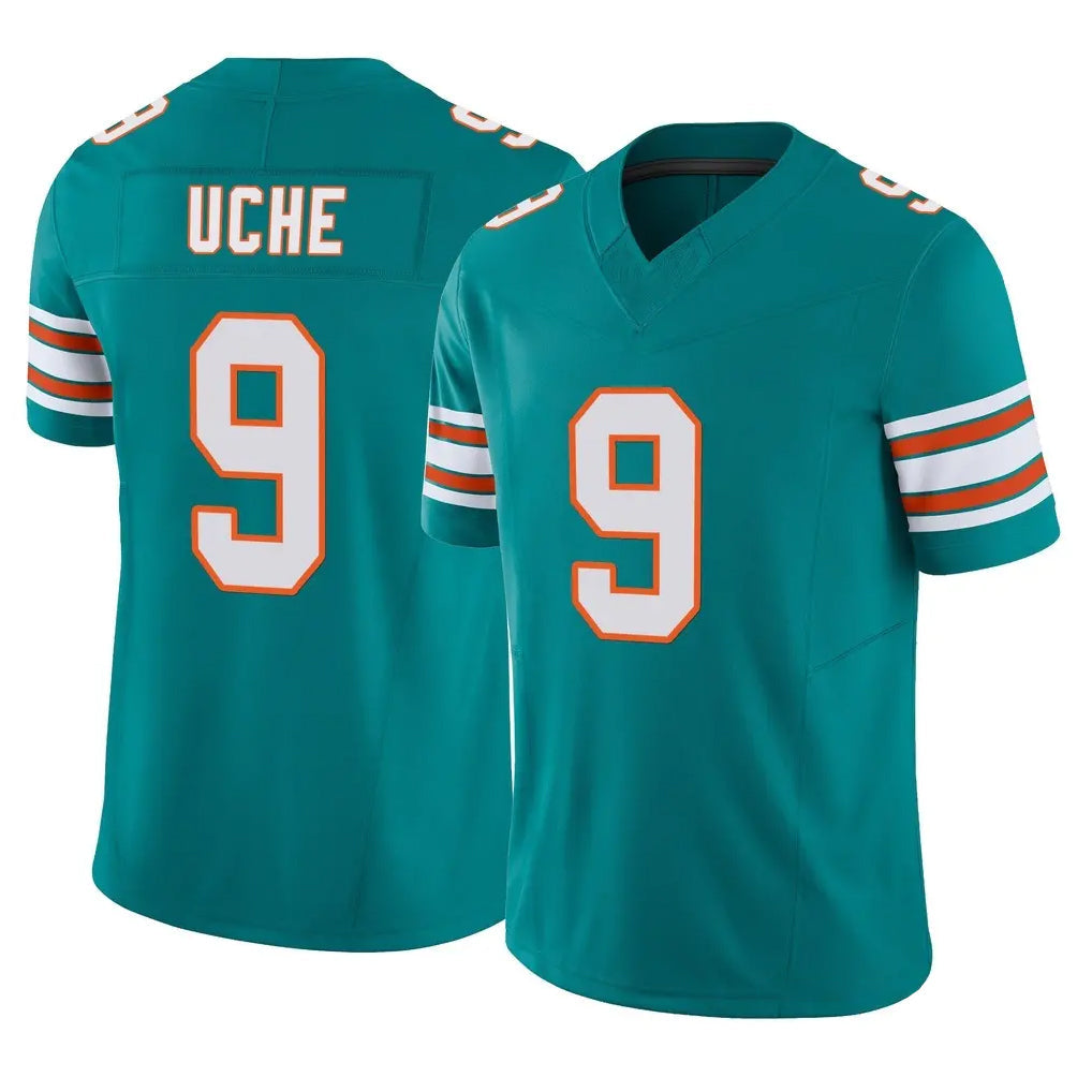 Johmsee M.Dolphins #9 Joshua Uche Player Aqua Limited Alternate Vapor F.U.S.E. Home Game Stitched Jerseys