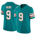 Johmsee M.Dolphins #9 Joshua Uche Player Aqua Limited Alternate Vapor F.U.S.E. Home Game Stitched Jerseys